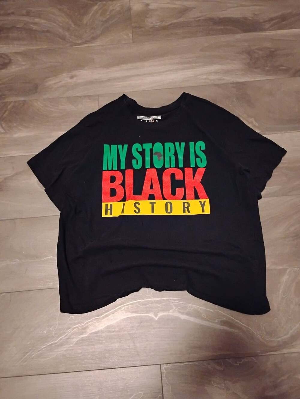 Brooklyn Vertical My Story Is Black History T-Shirt Size L Black